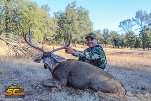 Chris with a great 2019 4x5 jumbo Blacktail, He did it again while hunting with SC2 Outdoors